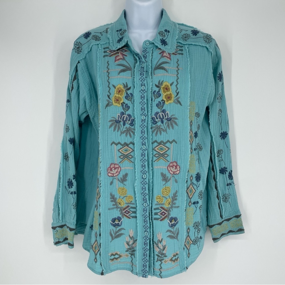 NEW JOHNNY WAS leyla blouse in marine blue